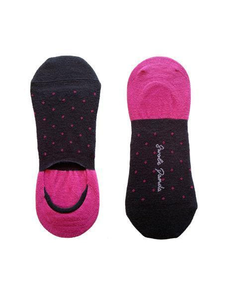  EU 40-47) Spotted Pink "No-Show" Bamboo Socks