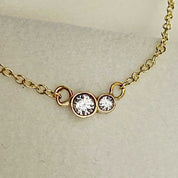 Circinius Double Diamond Pendant Necklace