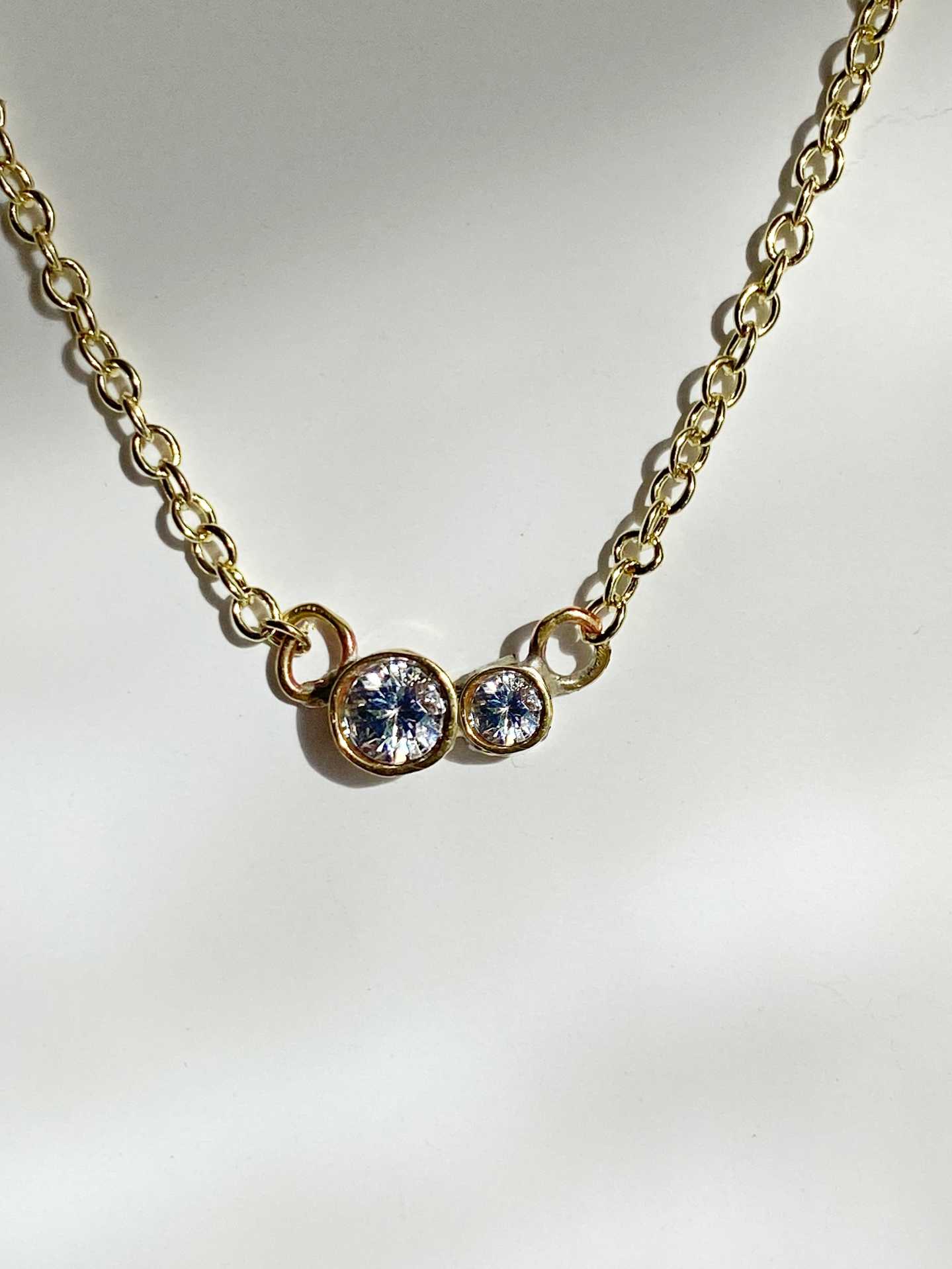 Circinius Double Diamond Pendant Necklace