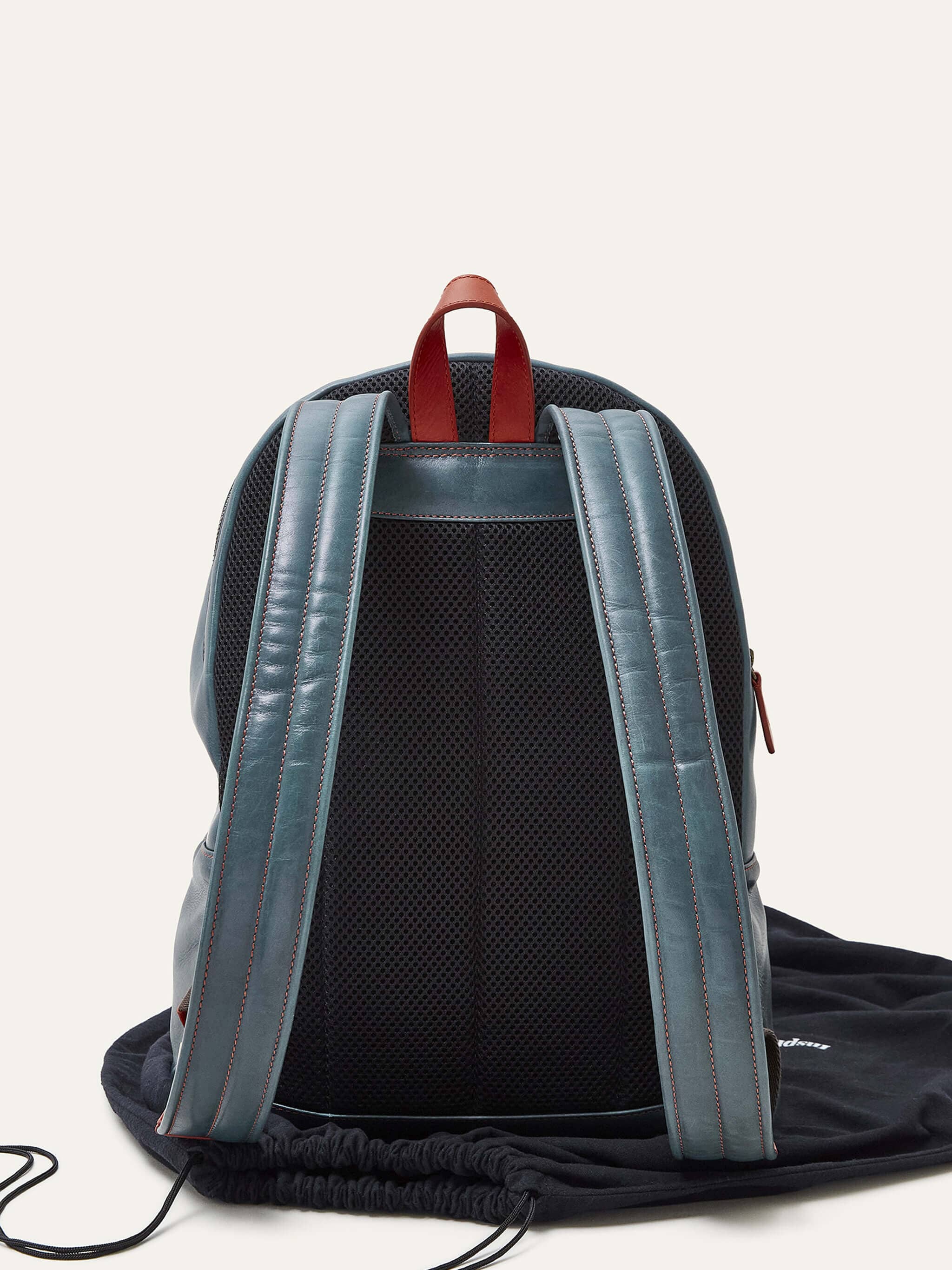 Teal Lucknow Leather Backpack