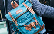 Teal Waxed Cotton Mini Bali Backpack