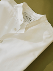 Regenerative Cotton White Poplin Nehru Shirt