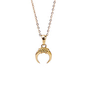 Crescent Moon Necklace - Solid Gold