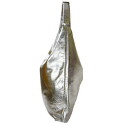 Silver Metallic Boho Pocket Leather Bag