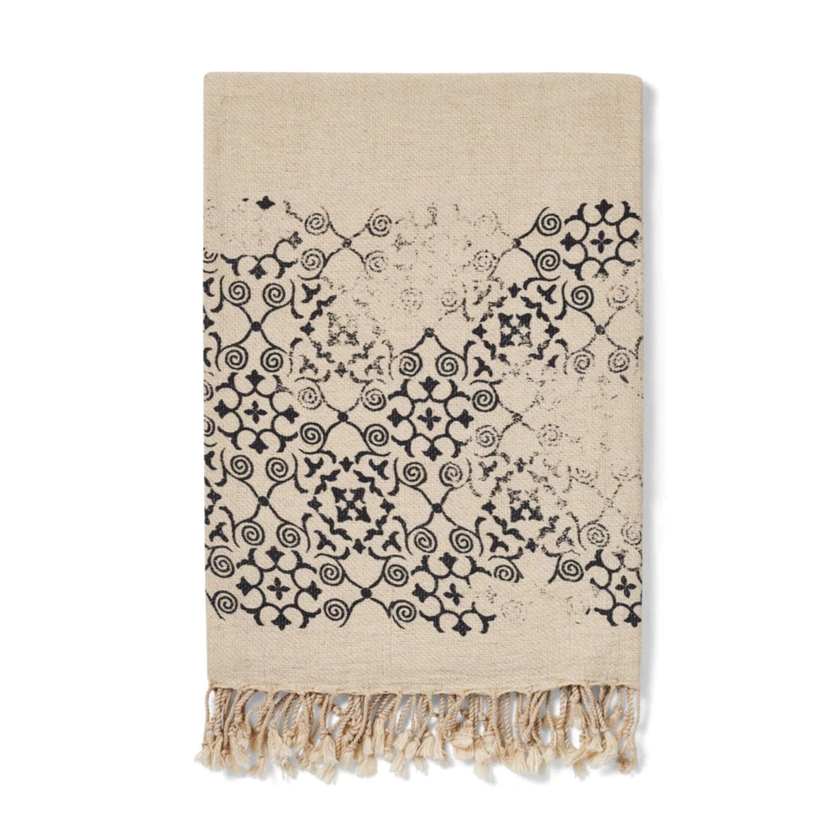 Tripolis - Light Block Print Cotton & Linen Scarf