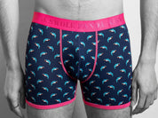 Bamboo Boxers 2 Pack - Pink / Navy & Sharks