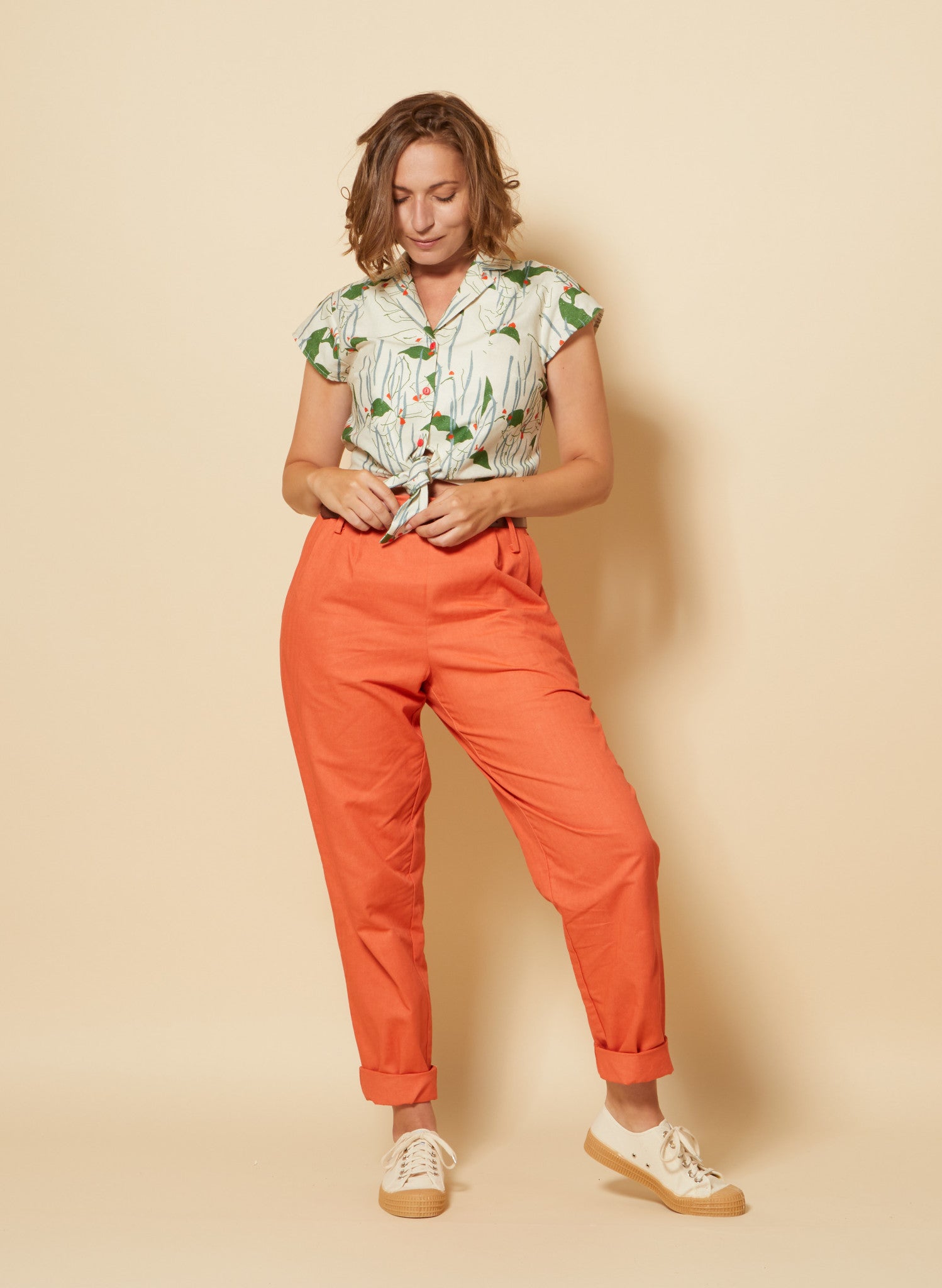 Wilma - Hot Coral Trousers