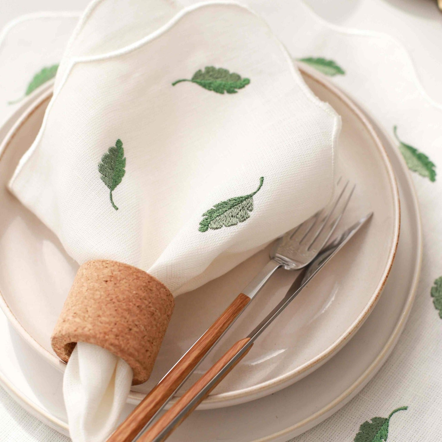 Flora Embroidery Linen Napkins (Set of 2)